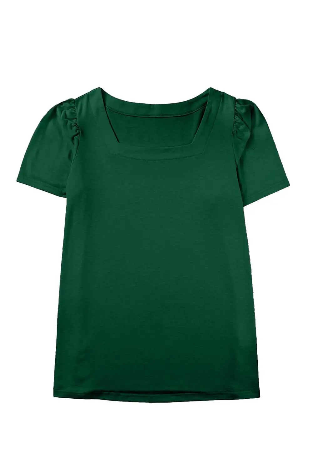 Chic green plus size square neck top - Love Salve